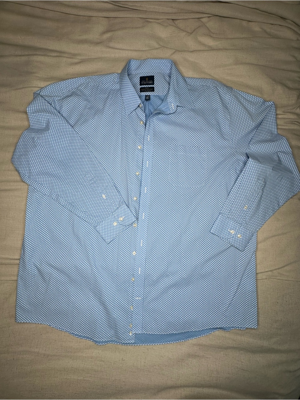 Stafford Light Blue Micro-Pattern Dress Shirt